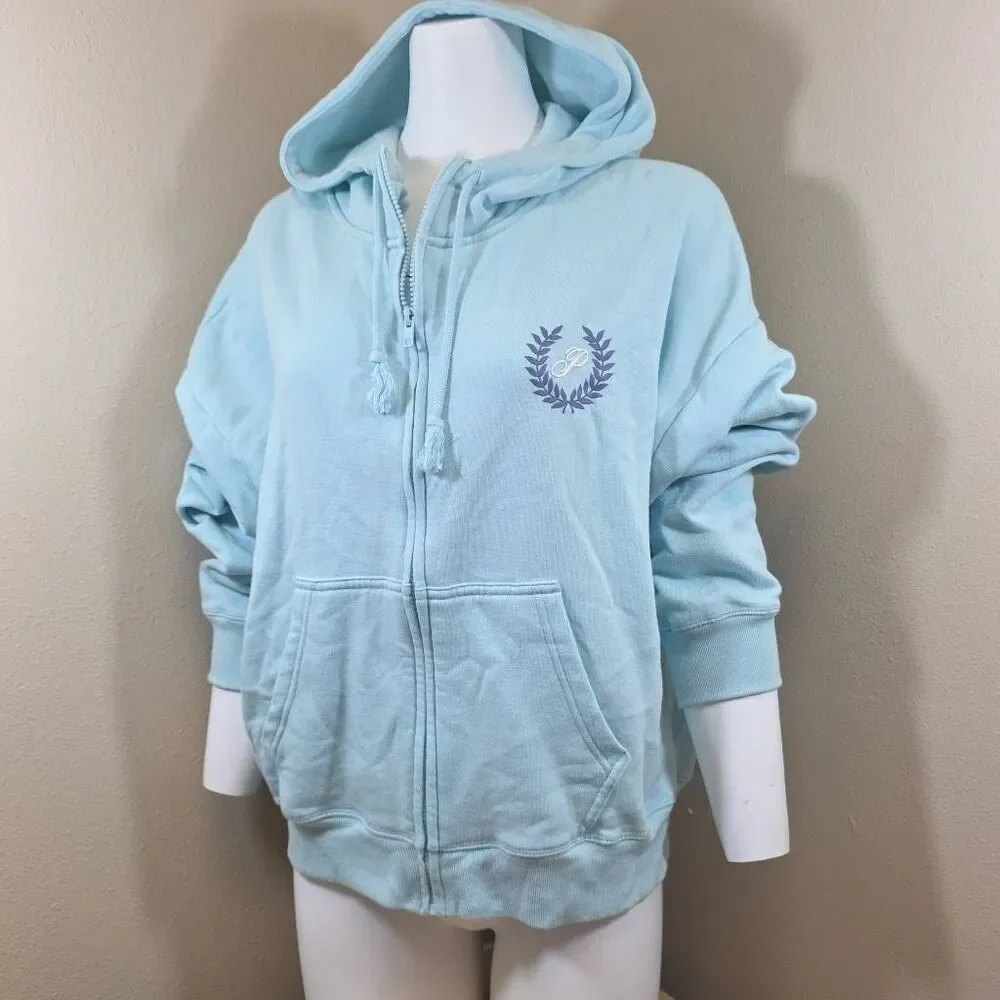 Pink Varsity Zip Up Hoodie